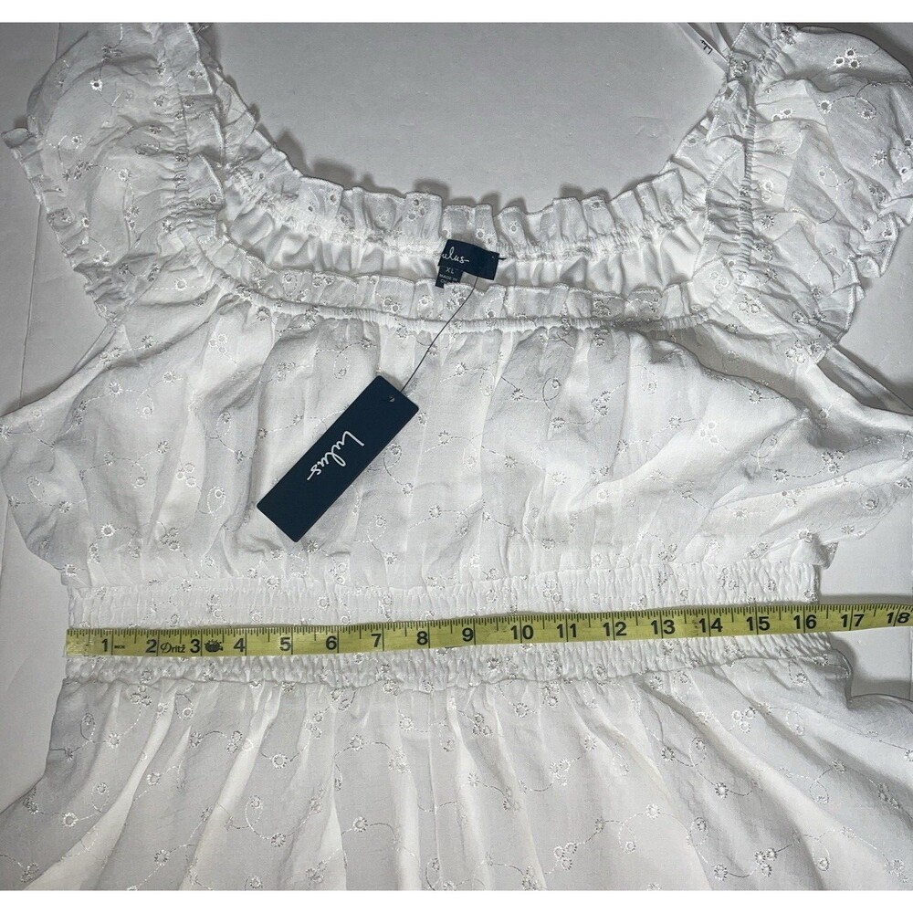 LULUS Romper Jumpsuit White Embroidered Eyelet Size XL NWT New - Picture 11 of 14